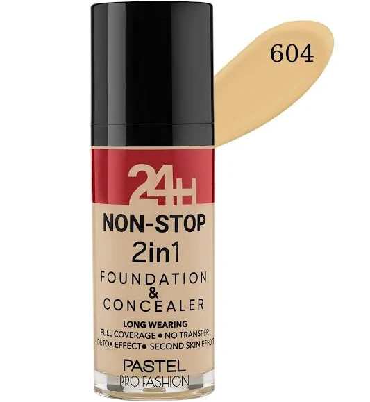 Pastel 24H Non-Stop 2in1 Fondöten 604 Vanilla - 1