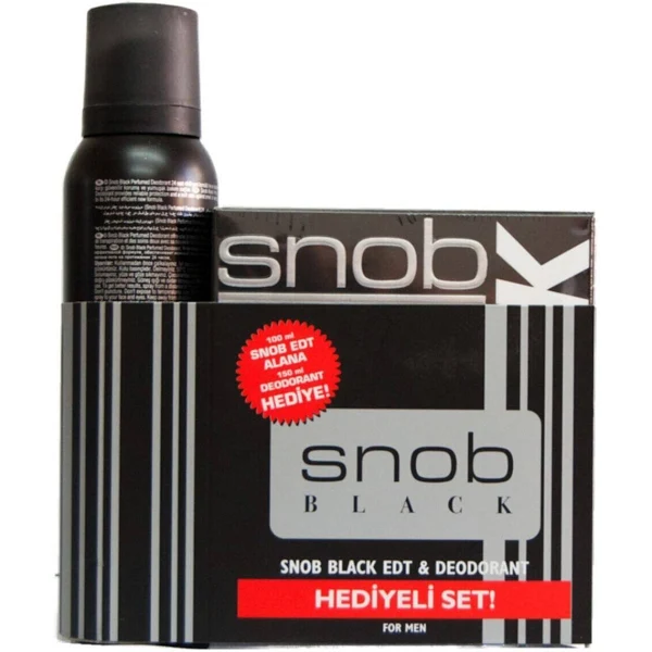 Snob Black Edt 100 ml + 150 ml Deodorant Set - Snob