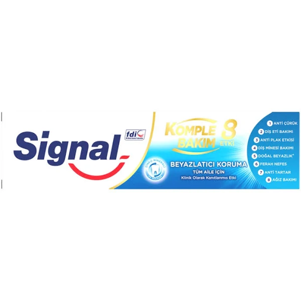 Signal Komple Bakım 8 Etki Beyazlatıcı Koruma Diş Macunu 75 ml - 1